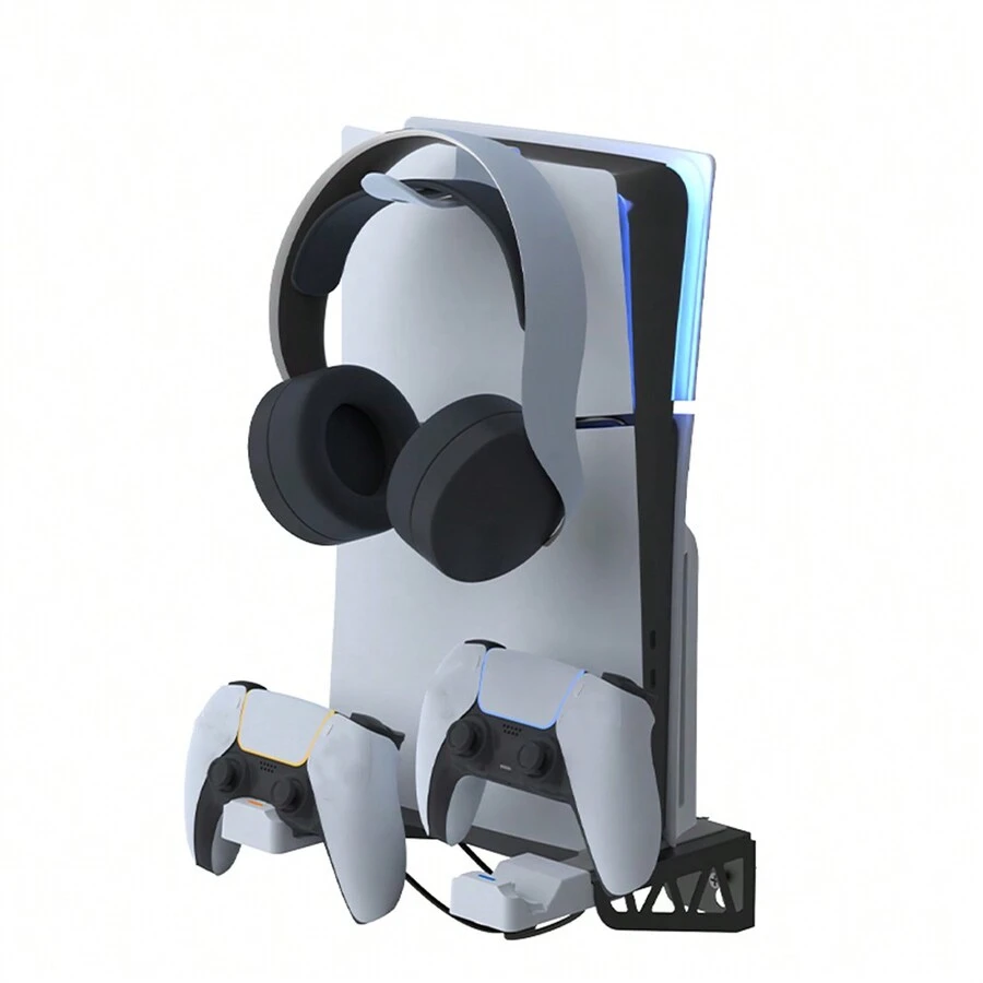 JOMAA Aluminum Alloy Wall Mount Kit Compatible With Slim/ Console Disc & Digital Dual Charging Station With Headset Holder - Black - View 1