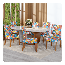 Chair Covers - 藍色花 - 查看 1