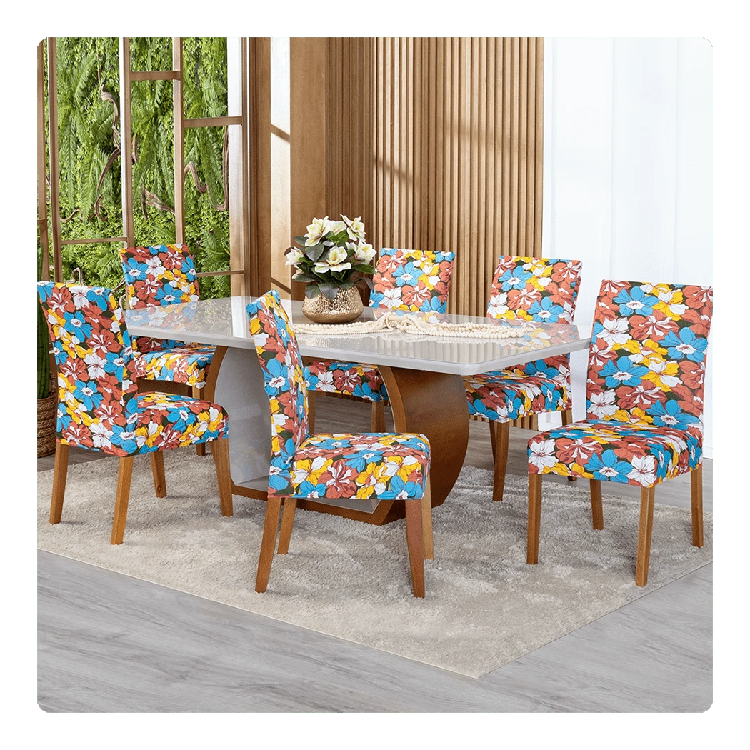 Chair Covers - 藍色花 - 查看 1