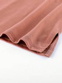 Bộ đồ hai mảnh mùa xuân và mùa hè mới 2024, quần short tay ngắn dành cho nữ, áo phông và quần short, cổ tròn, đồ ngủ thường ngày có thể mặc ra ngoài - Bụi hồng - Xem 6
