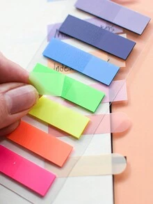 700入組歐洲復古色彩PET黏貼便條紙，帶螢光色索引標籤和半透明塑料標籤，適用於學生筆記和分類。包括5種不同的設計。 - 彩色 - 查看 5