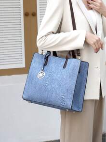 新款時尚大容量3入組女用手提包 - 藍色 - 查看 4