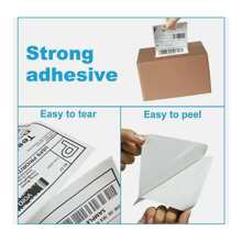 1000 Labels / 2 Stacks Fanfold Direct Thermal Shipping Labels Perforation Between Labels(Easy Tear Off)  Self-Adhesive 4x6 100x150mm For Zebra 2844 - White - View 6