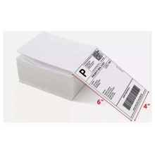 1000 Labels / 2 Stacks Fanfold Direct Thermal Shipping Labels Perforation Between Labels(Easy Tear Off)  Self-Adhesive 4x6 100x150mm For Zebra 2844 - White - View 7