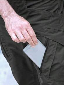 Pantalones Tácticos Impermeables de 9 bolsillos dobles profundos, bolsillos delanteros pequeños - Negro - Ver 8