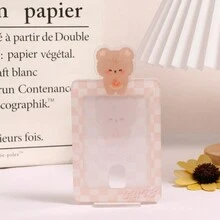 Kawaii 3inch Photo Rabbit Bear Acrylic Card Holder Photocard Kpop Idol Card Desktop Decor Frame Cute Protective Case Card Storage Display - Multicolor - View 7