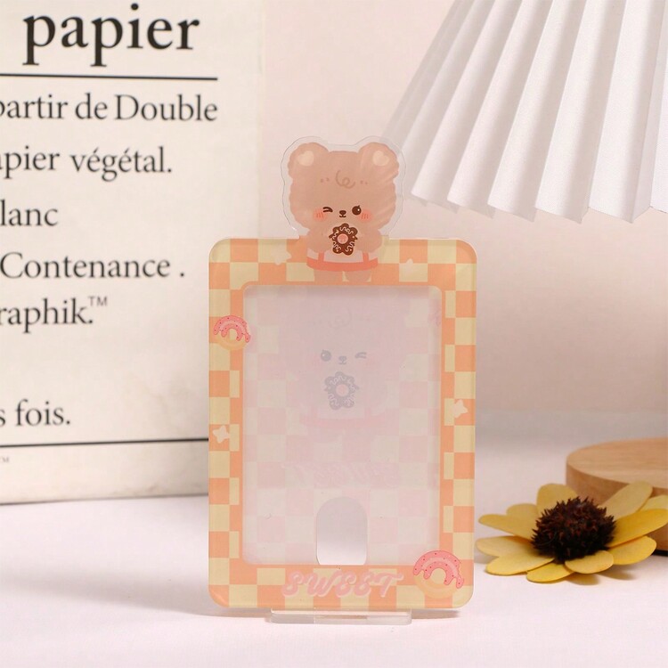 Kawaii 3 pulgadas Foto Conejo Oso Acrílico Soporte de Tarjeta Tarjeta de Fotografía Idol K-pop Marco de decoración de Escritorio lindo Estuche Protector de Tarjeta Almacenamiento de Tarjeta Pantalla - multicolor - Añade 8