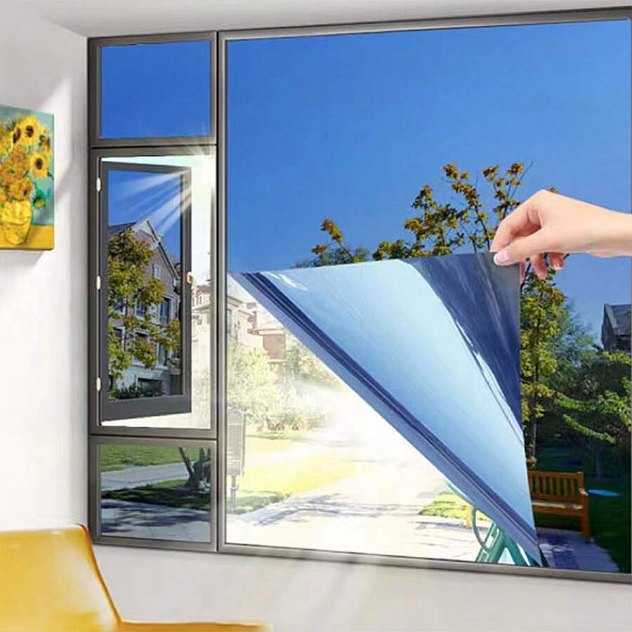 Phim thủy tinh cách nhiệt Phim năng lượng mặt trời màu đen tĩnh, Nhãn dán kính chống tia cực tím và chống gián điệp, Phim cửa sổ truyền ánh sáng và mờ - nhiều màu - Xem 1