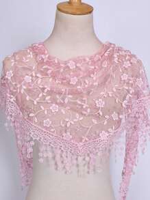 1 Stück Damen Frühling & Herbst Floral Spitze Dreieckstuch, klassischer atmungsaktiver Cut Out einfarbiger Schal, dekorativer Kopfumhang, Schleier, geeignet für Alltag & Urlaub, Valentinstag - Dreieckstuch - Übersicht 21