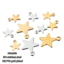 20pcs 304 Stainless Steel Small Star Pendant DIY Jewelry Accessories Bracelet Earrings Jewelry Making