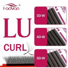FADVAN FADVAN L/LU Curl 3D/4D/5D W Lashes 0.07 W Shape Eyelash Extensions 8-14mm Fox Eyes Natural Soft Professional Lash 12 Rows, Lash Tech Supplies