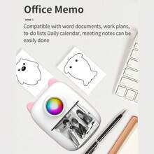 Mini Portable Printer With 1 Roll Of Printing Paper, Inkless Sticker Printer,Mini Thermal Printer For Notes/Photos/Stickers/Labels/Receipts, Pocket Printer Compatible With IPhone, Android