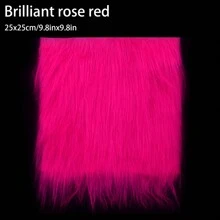 1pc 9.8*9.8in Pink White Handmade Fluffy Fabric,Beard Hair Diy Handmade Home Decoration Fabric,Shaggy Plush Fluffy Fuzzy Shannon Fur Patch For Fursuit,Cosplay,Costume,Dwarf,Craft Supply,Decoration,Patchwork Sewing Material. - Multicolor - View 16