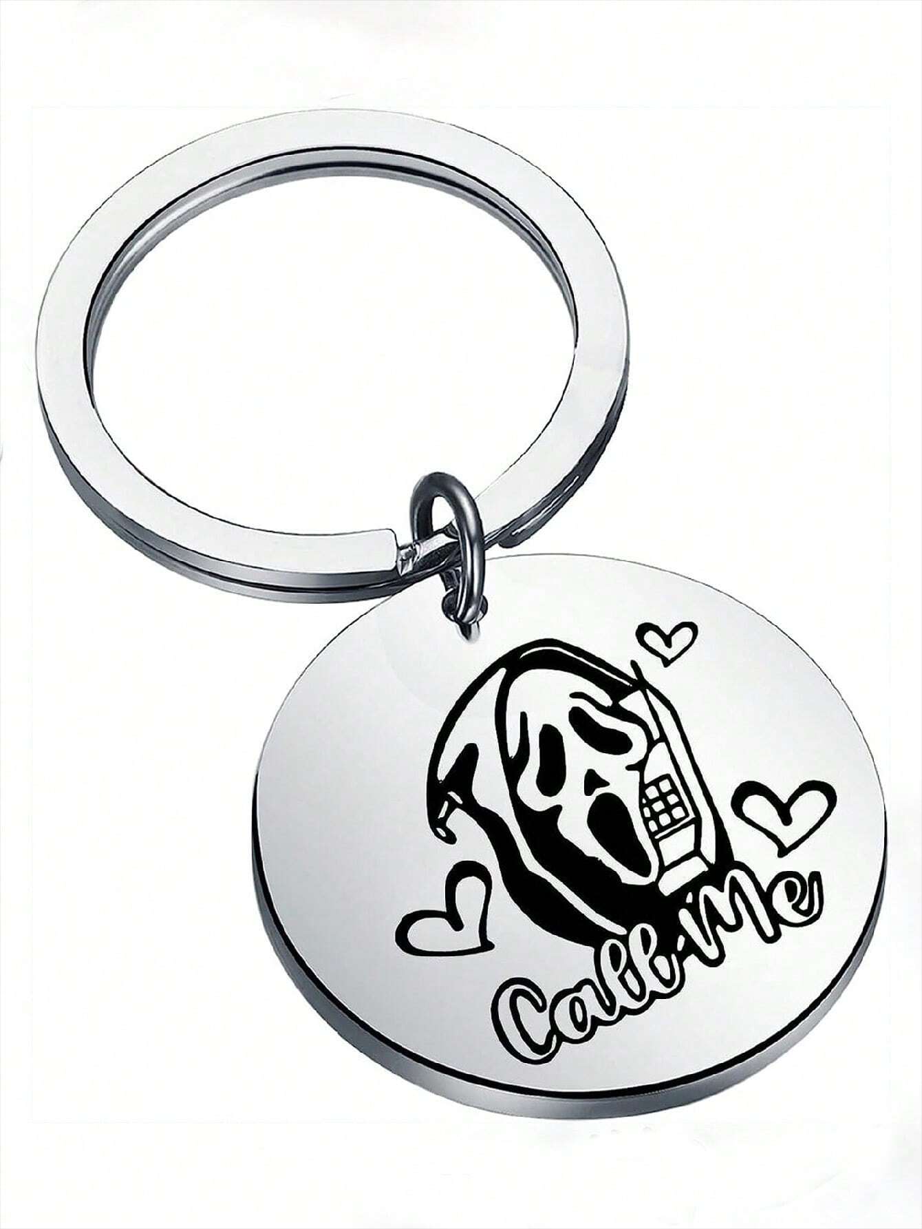 1pc Funny Ghostface Inspired Gift Humor Halloween Call Me Keychain