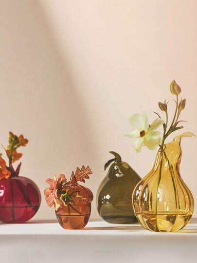 1pc Fruit Design Glass Vase, Simple And Fashionable Decorative Bottle, Creative Living Room Bedroom Home Decor Vase, Idea Gifts Birthday Graduation Back To School Room Decor School Supplies Flower Vase