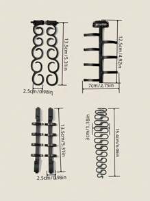 Set de 6 herramientas de trenzado de cabello, fabricante de trenzas de ciempiés, herramienta de estilo de trenza de cascada, accesorios de trenza de espina de pescado, herramientas de peinado de cabello DIY - Negro - Ver 3