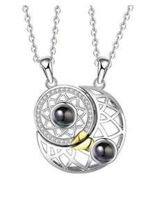 2 cái/bộ Bộ vòng cổ bằng đồng hình mặt trăng và mặt trời Unisex thời trang và cá tính, thích hợp cho nhiều dịp khác nhau như tiệc tối, hẹn hò, đi bộ đường dài, du lịch, mua sắm và đeo hàng ngày vào ngày quốc tế phụ nữ, ngày nữ hoàng, ngày phụ nữ hoặc ngày lễ tình nhân, cho Vợ, Bạn Gái, Bạn Thân - Nhiều màu - Xem 2