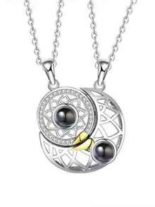 2 cái/bộ Bộ vòng cổ bằng đồng hình mặt trăng và mặt trời Unisex thời trang và cá tính, thích hợp cho nhiều dịp khác nhau như tiệc tối, hẹn hò, đi bộ đường dài, du lịch, mua sắm và đeo hàng ngày vào ngày quốc tế phụ nữ, ngày nữ hoàng, ngày phụ nữ hoặc ngày lễ tình nhân, cho Vợ, Bạn Gái, Bạn Thân - Nhiều màu - Xem 5