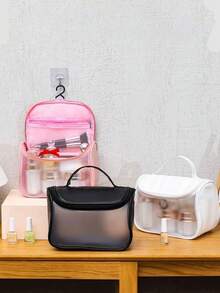 1 Máy Tính Du Lịch Đa Năng Tổ Chức, Dung Tích Lớn Ins Phong Cách Di Động Nữ Túi Vệ Sinh, Trong Suốt Trang Điểm - màu sắc ngẫu nhiên - Xem 1