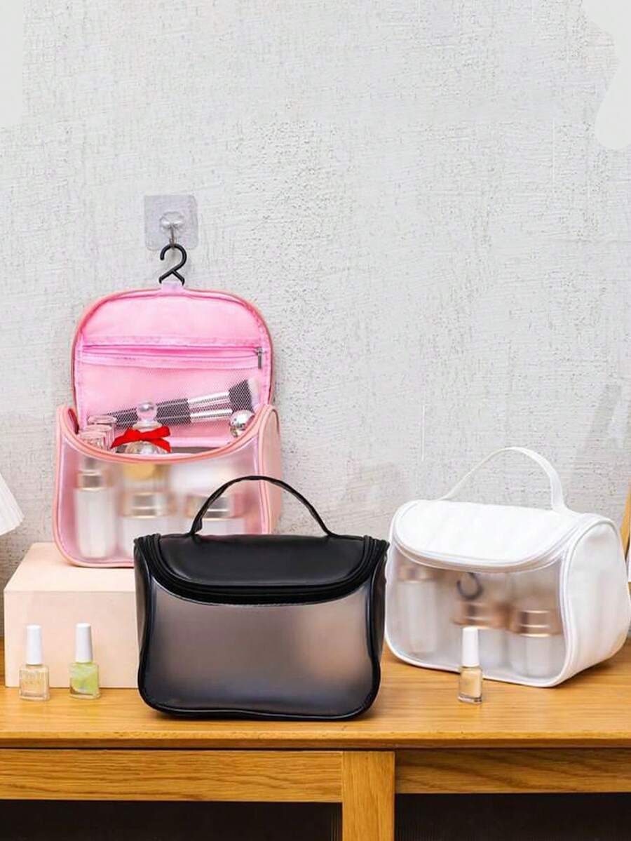 1 Máy Tính Du Lịch Đa Năng Tổ Chức, Dung Tích Lớn Ins Phong Cách Di Động Nữ Túi Vệ Sinh, Trong Suốt Trang Điểm - màu sắc ngẫu nhiên - Xem 1