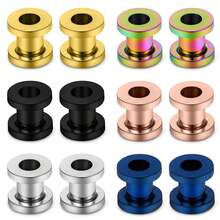 Bộ kéo dài đồng hồ đo tai 12-36 chiếc - Kích thước 14G-00G cho người mới bắt đầu - Ống thép phẫu thuật Phích cắm loe đơn Đường hầm vít vừa vặn - Cáng giãn nở Trang sức xuyên thấu - máy giãn nở tai - Xem 6