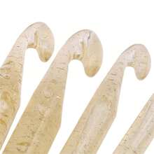 4入組加厚塑料水晶鉤針，毛線編織手縫針握把，符合人體工學的毛衣針編織工具，編織編織DIY工具 - 香檳色 - 查看 9