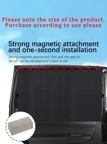 Magnetic Car Window Shade Car Side Window Shade Privacy Curtains Summer Car Sun Shades Visible Area Breathable Mesh For - Black - View 2