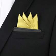 1pc Men's Pocket Handkerchief Suitable For Suit Pocket, Deep Gray Handkerchief For Party Daily - Multicolor - View 4