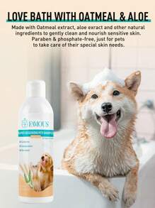 FAMOUS Cruelty Free Sulfate Lasting Fragrance Pets Shampoo For Dogs Cats Oatmeal And Aloe Hydrolyzed Wheat Protein Paraben & Phosphate-Free 237ml - Multicolor - View 3