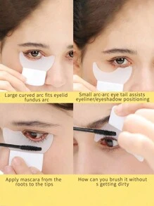 1入組眼線液睫毛輔助工具刷子，半月型遮斑多功能初學者眼妝蠶豆眼影工具 - 紫色 - 查看 4