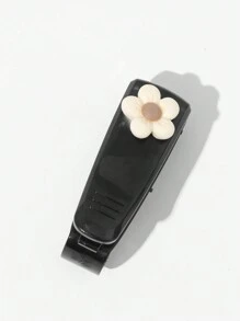 1pc Cute Flower Pattern Car Sunglasses Clip, Multi-Functional Visor Organizer For Sunshade, Tickets And Name Card