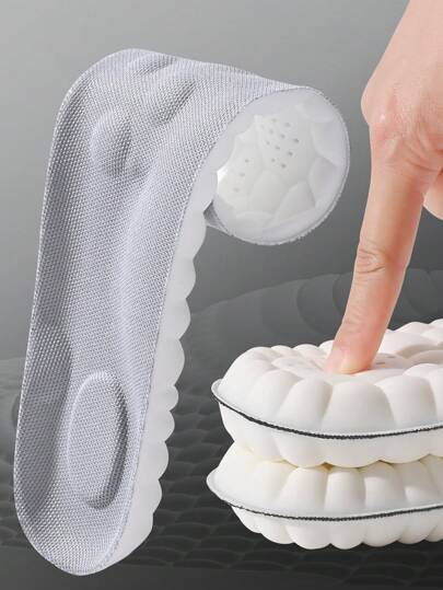 Plantillas de zapato de látex de alta elasticidad, con amortiguación y soporte de arco que absorben los golpes, almohadilla transpirable para zapatos de mujer, zapatillas de hombre, zapatos de invierno