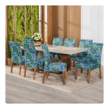 Chair Covers - hoa xanh - Xem 1