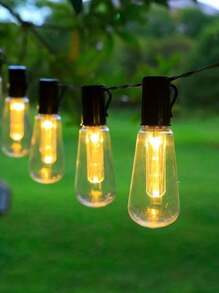 1 peça Luz de Corda Solar Retrô à Prova d'Água com 8 Funções e Lâmpadas LED para Acampamento, Pátio, Jardim, Festa de Festival (4,5m/10 Luzes) Decoração de Outono, Decoração de Casa, Decoração para Exteriores