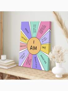 1入組彩虹教室裝飾鼓舞人心的引用海報,“我就是我”的正向肯定,適用於輔導員辦公室和壁畫,成長心態帆布印刷品,可拆卸和重復使用,無框 - 彩色 - 查看 4