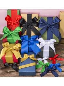 1入組24碼0.787寸/1.57寸黑色緞帶，手工藝製作用織帶，適用於禮物包裝、花束、婚禮、派對裝飾（黑色） - 黑色 - 查看 8