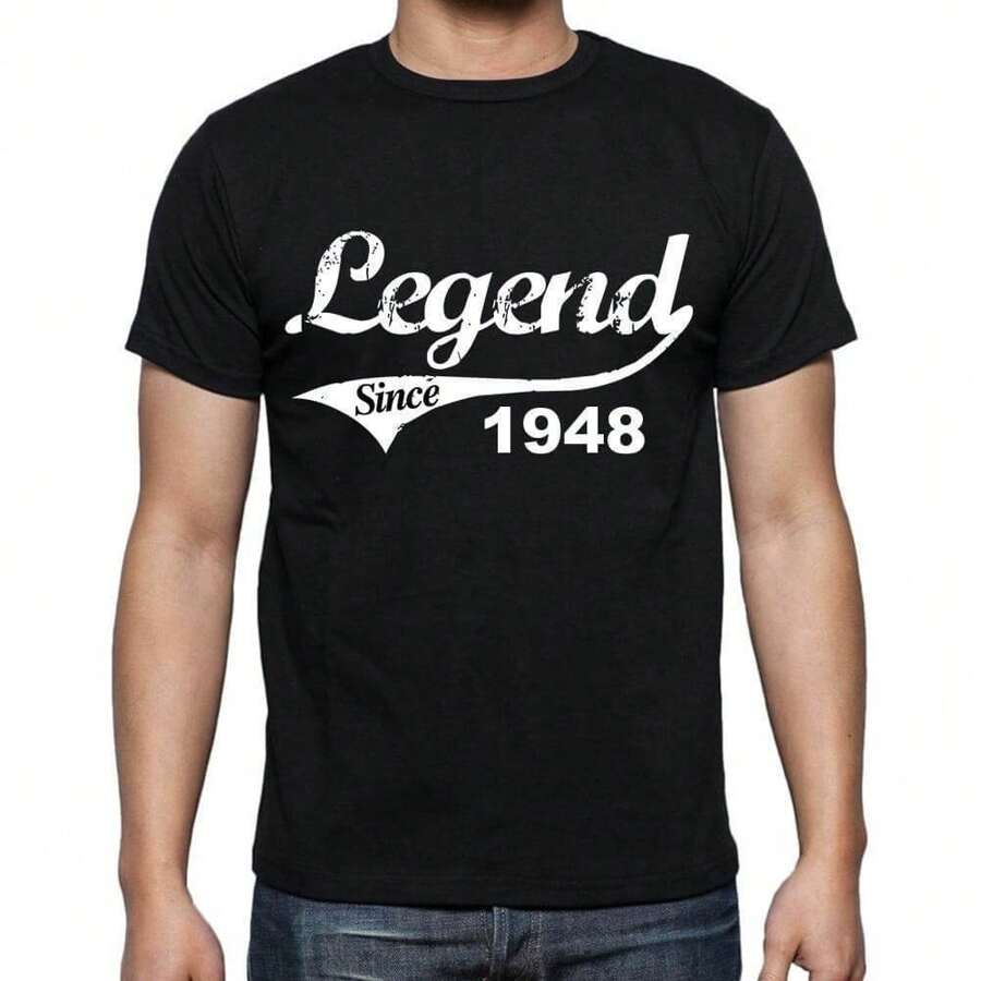 Men's Graphic T-Shirt Legend Since 1948 77th Birthday Anniversary 77 Year Old Gift 1948 Vintage Friendly Short Sleeve Novelty Tee