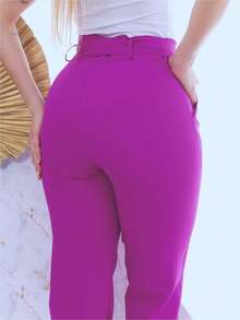 Women Pants - 紫色 - 查看 4