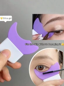 1入組眼線液睫毛輔助工具刷子，半月型遮斑多功能初學者眼妝蠶豆眼影工具 - 紫色 - 查看 1
