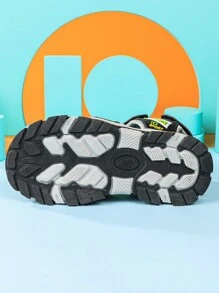 夏季男女童沙灘鞋，封閉式防水輕便運動戶外涼鞋 - 黑色 - 查看 3