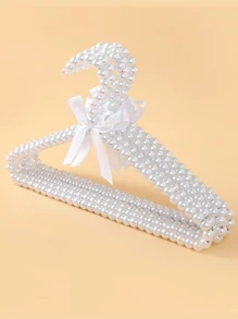 1 件儿童塑料串珠衣架迷你服装道具爱情情人节 - 白色 - 查看 1