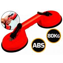 Ventosa Dupla P/ Vidros, Metais, Mármores, Espelhos Até 80kg - Vermelho - Visão 3