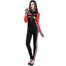 Disfraz de conductor de carreras para mujer, outfit de chica motociclista de carreras - Negro - Ver 8