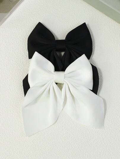 قطعتان مشبك شعر أنيق مزين بفيونكة من الساتان للنساء، مناسب للاستخدام اليومي، أفضل خيار هدية لعيد الحب، اكسسوارات شعر، مشابك شعر، مخالب شعر، للمدرسة والجامعة، فيونكات، جميل