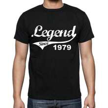 Men's Graphic T-Shirt Legend Since 1979 46th Birthday Anniversary 46 Year Old Gift 1979 Vintage Friendly Short Sleeve Novelty Tee