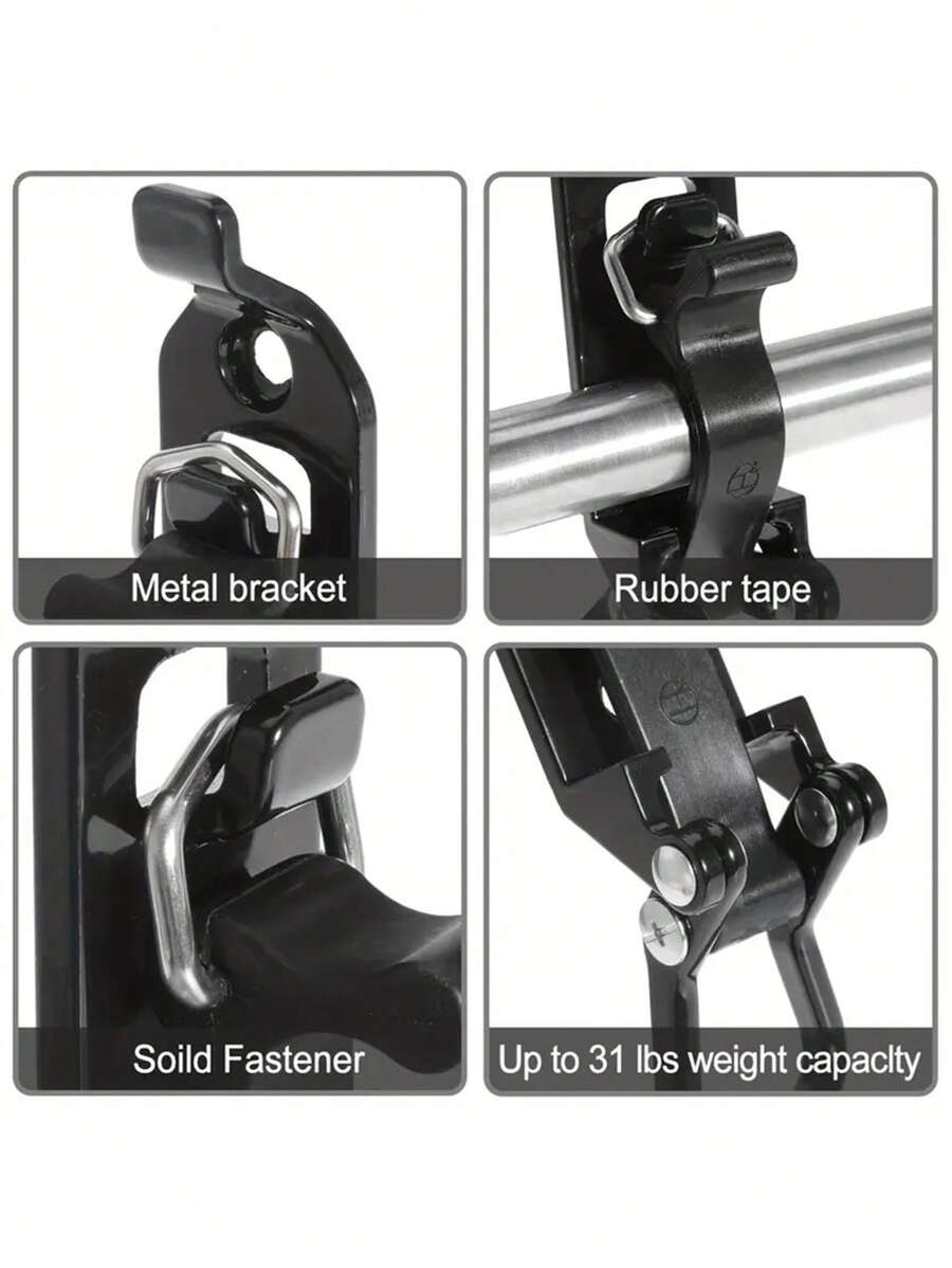 1pc Roof Rack Shovel Bracket, Metal Rubber Clamp, WallMounted Tool Box