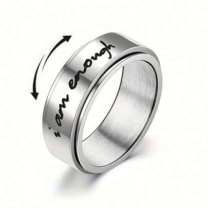 Unisex Stainless Steel Anxiety Ring: Rotatable Band To Relieve Stress, Stylish Japanese Design, Multifunctional Daily Wear - Ideal Gift