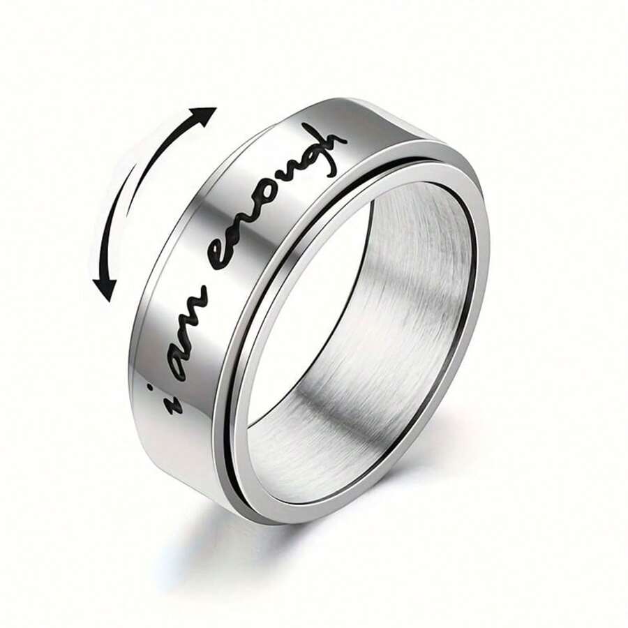 Unisex Stainless Steel Anxiety Ring: Rotatable Band To Relieve Stress, Stylish Japanese Design, Multifunctional Daily Wear - Ideal Gift - Decompression Ring - View 1