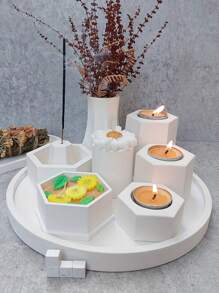 1pc Hexagonal Storage Box Resin Silicone Mold Jewelry Making DIY Tool UV Epoxy Resin Box Silicon Mold - White - View 5