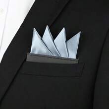 1pc Men's Pocket Handkerchief Suitable For Suit Pocket, Deep Gray Handkerchief For Party Daily - Multicolor - View 9